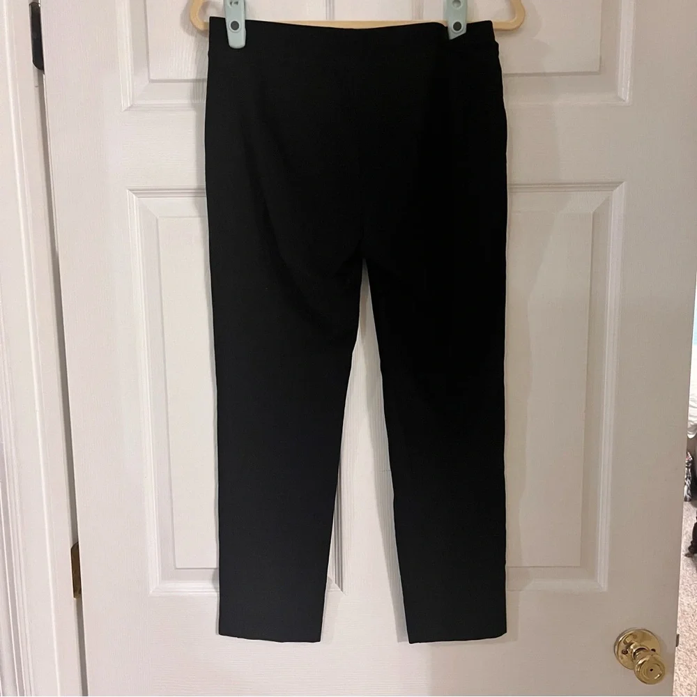 Eileen Fisher pull on knit straight leg elastic waist trouser‎ pants black small